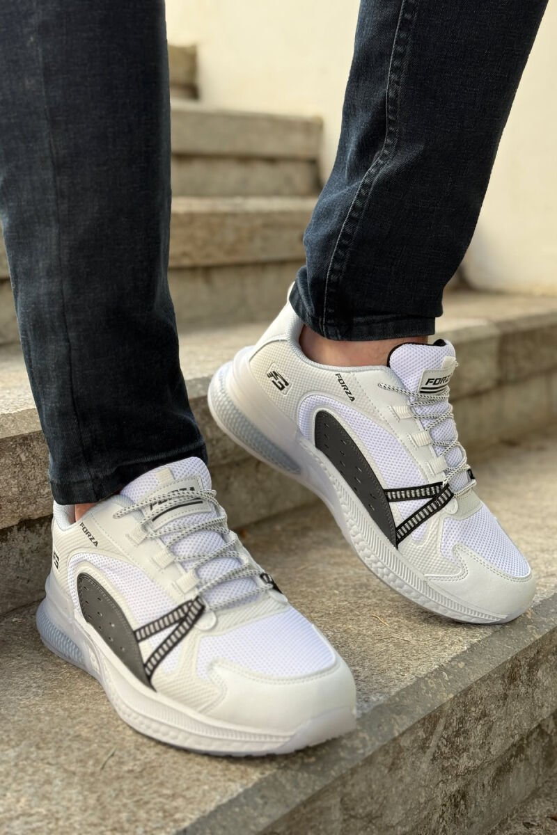 SIMPLE LACING PLATFORM MEN SNEAKERS WHITE-E BARDHE - 1
