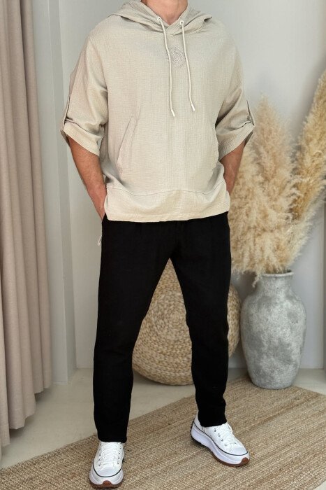 SIMPLE LACINGS MEN PANTS BLACK/ E ZEZE - KLAUDIO FASHION