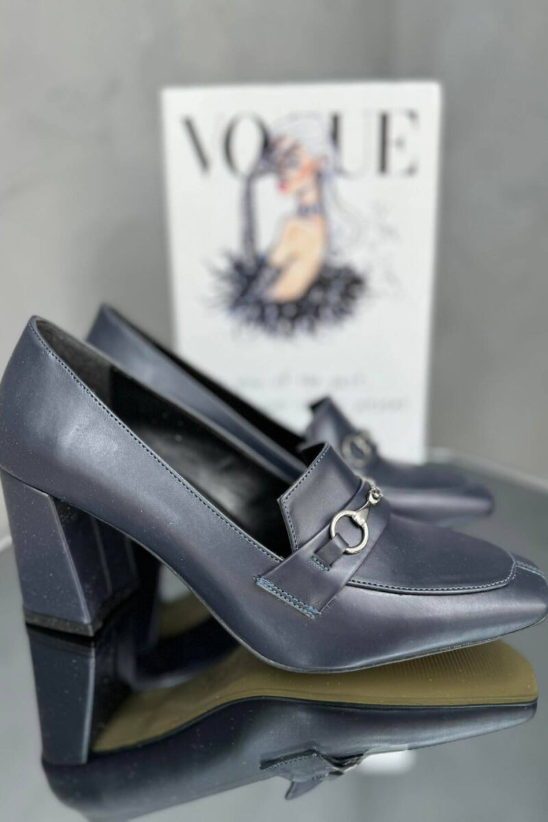 SIMPLE LEATHER HEELS WOMAN BLUE/BLU - 2