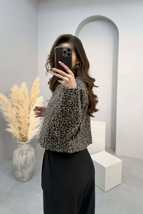SIMPLE LEO DESIGN BUTTONED WOMEN JACKET DARK GREY/GEE - 2