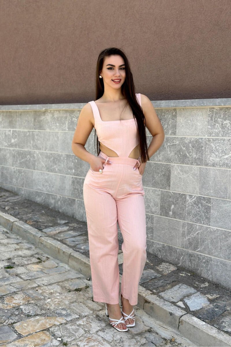 SIMPLE LINEN WOMAN JUMPSUIT POWDER/PUDER - 1