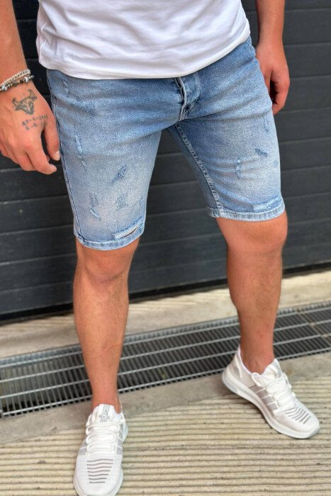 SIMPLE MAN SHORT JEANS LIGHTBLUE/BZ - KLAUDIO FASHION