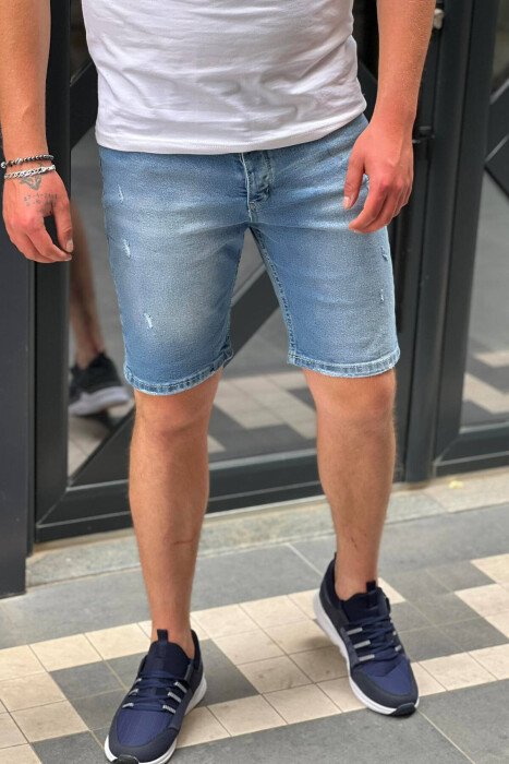 SIMPLE MAN SHORT JEANS LIGHTBLUE/BZ - KLAUDIO FASHION