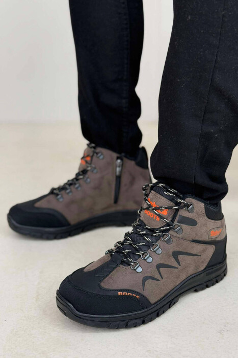 SIMPLE MEN ANKLE BOOTS BROWN/KAFE - KLAUDIO FASHION