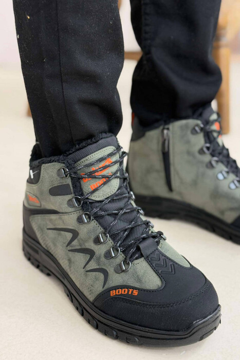 SIMPLE MEN ANKLE BOOTS GREEN/JESHILE - KLAUDIO FASHION