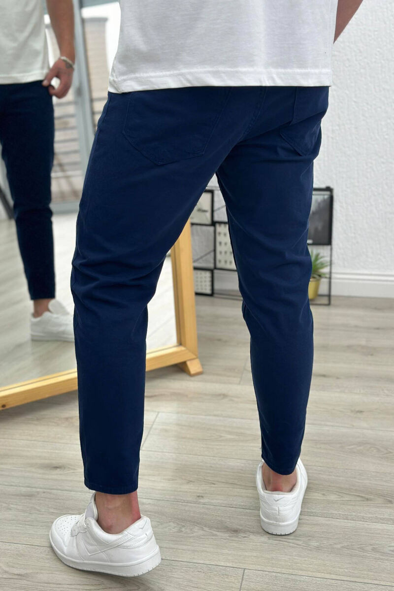 SIMPLE MEN JEANS DARK BLUE/BEE - 2