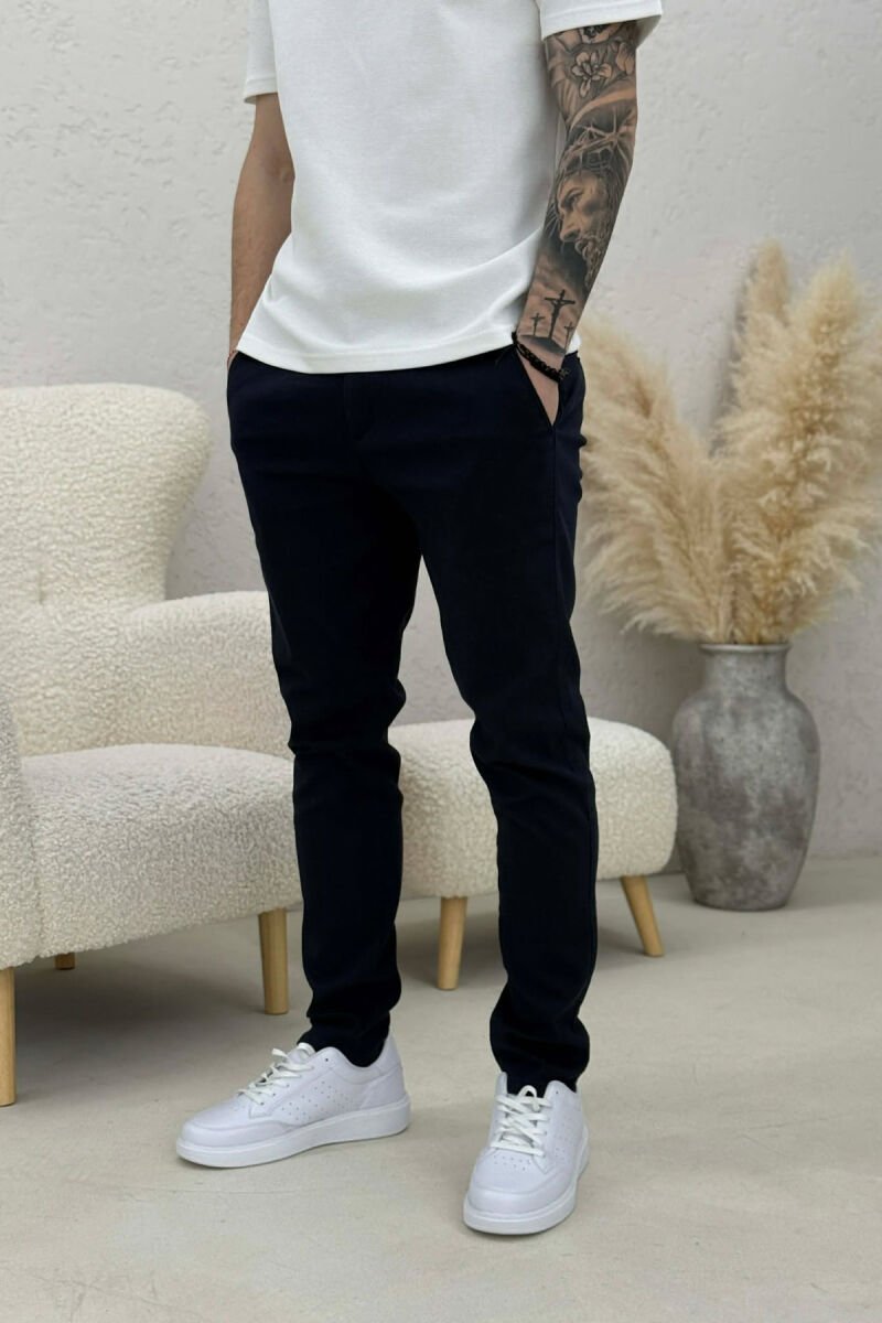 SIMPLE MEN PANTS BLUE/BLU - 1