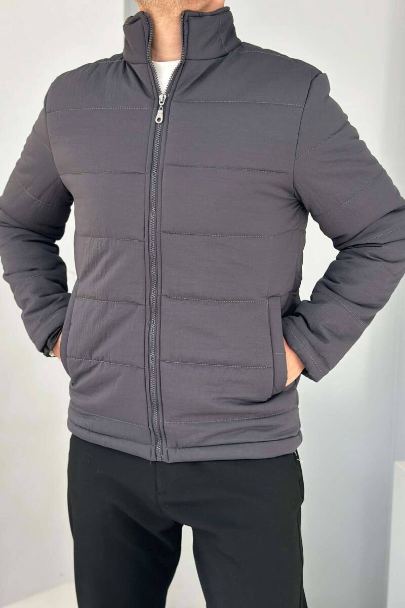 ONE COLOR MEN PUFFER JACKET DARK GREY/GEE - 1