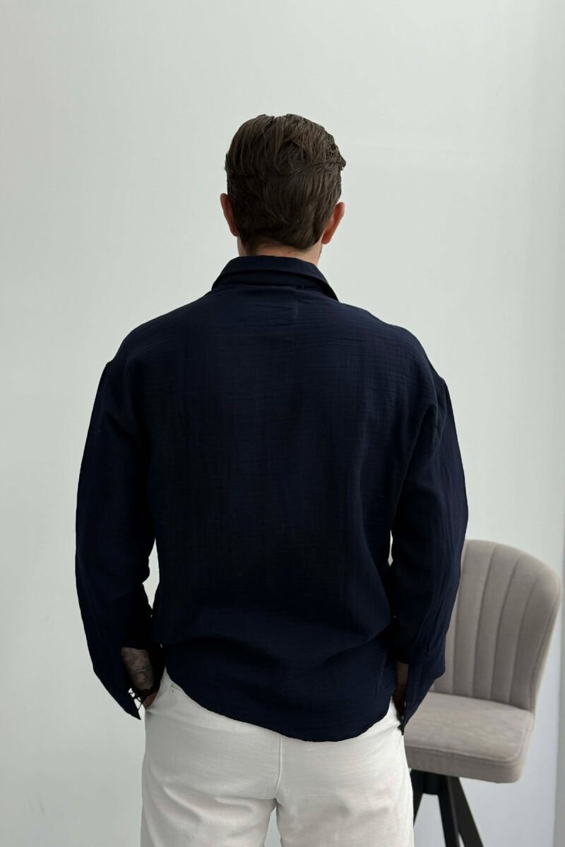 SIMPLE MEN SHIRT BLUE/BLU - 4