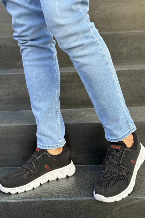 SIMPLE MEN SNEAKERS BLACK-RED/ZEKU - KLAUDIO FASHION