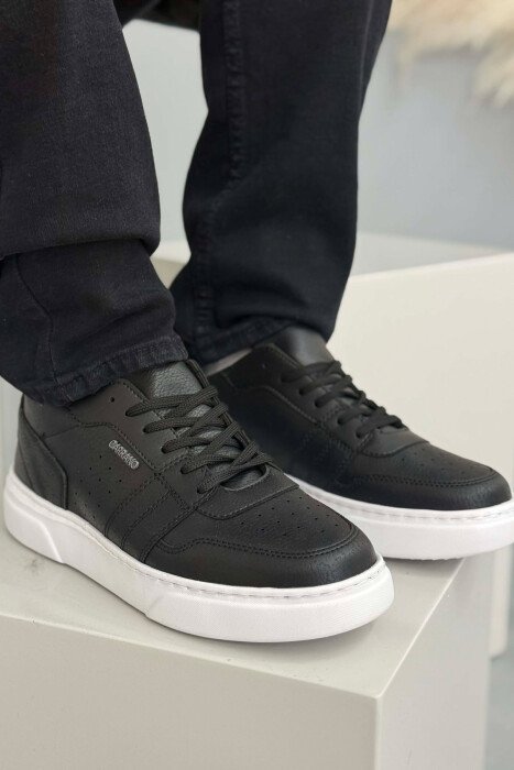 SIMPLE MEN SNEAKERS BLACK-WHITE/ZB - KLAUDIO FASHION