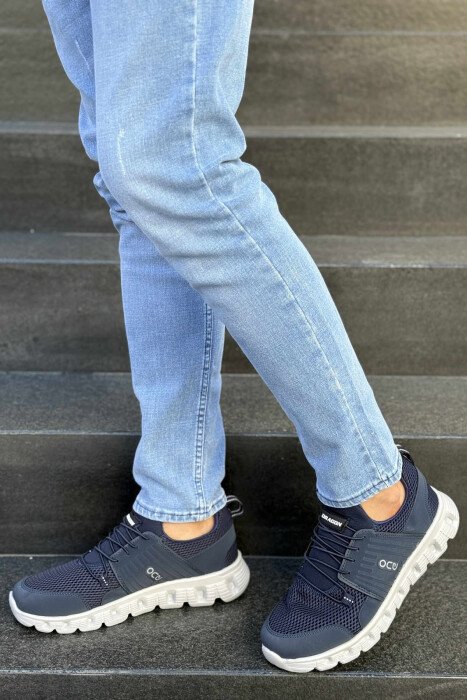 SIMPLE MEN SNEAKERS BLUE+GREY/ BLU+GRI - 1