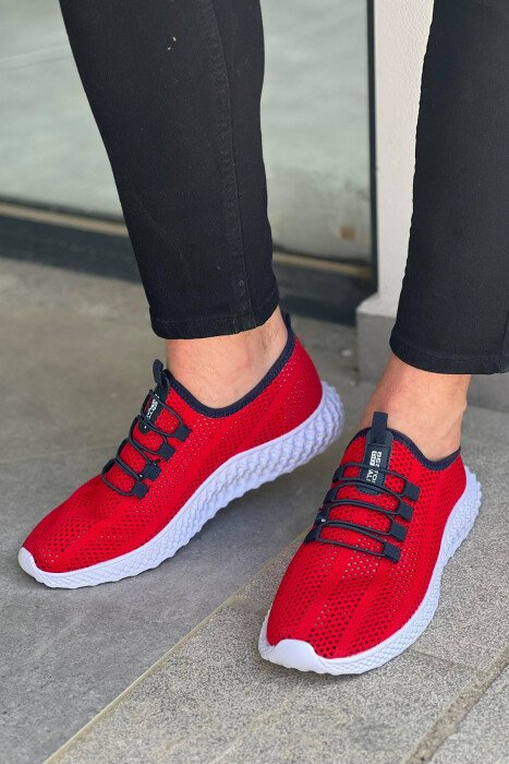 SIMPLE MEN SNEAKERS RED/E KUQE - KLAUDIO FASHION