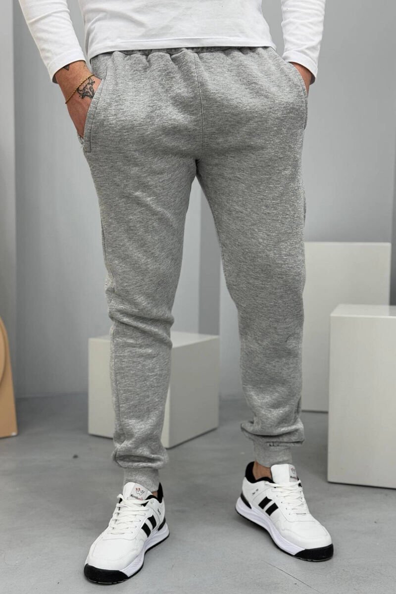 ONE COLOR SIMPLE MEN SWEATPANTS LIGHT GREY/GZ - 1