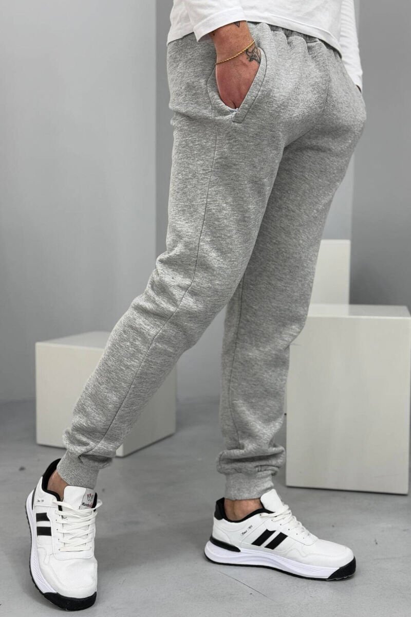 ONE COLOR SIMPLE MEN SWEATPANTS LIGHT GREY/GZ - 2