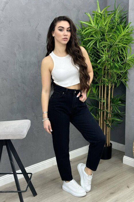 SIMPLE ON COLOR WOMAN JEANS BLACK/ E ZEZE - KLAUDIO FASHION