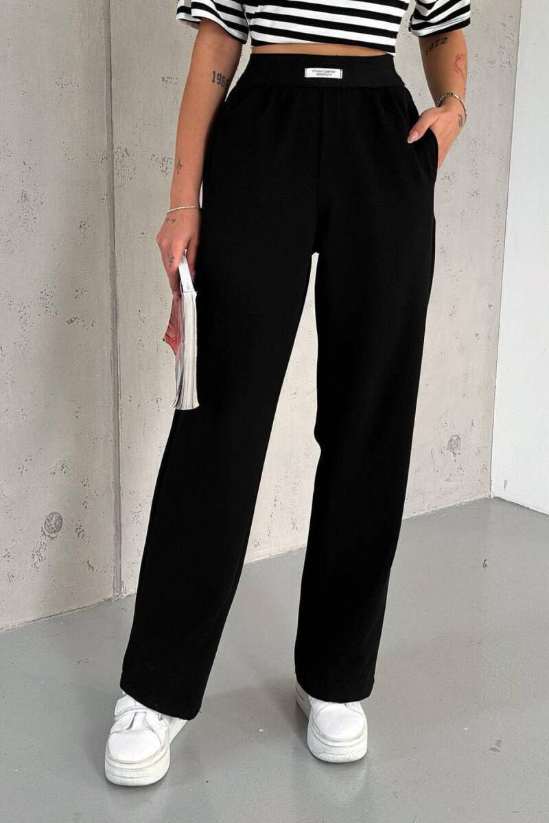 SIMPLE ON COLOR WOMAN TROUSERS BLACK/ E ZEZE - 1
