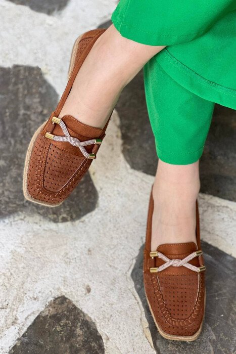 SIMPLE ONE COLOR FLAT SHOES BROWN/KAFE - KLAUDIO FASHION