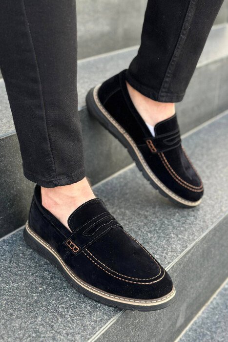 SIMPLE ONE COLOR MAN SHOES BLACK/ E ZEZE - KLAUDIO FASHION