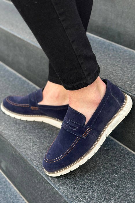 SIMPLE ONE COLOR MAN SHOES BLUE/BLU - KLAUDIO FASHION