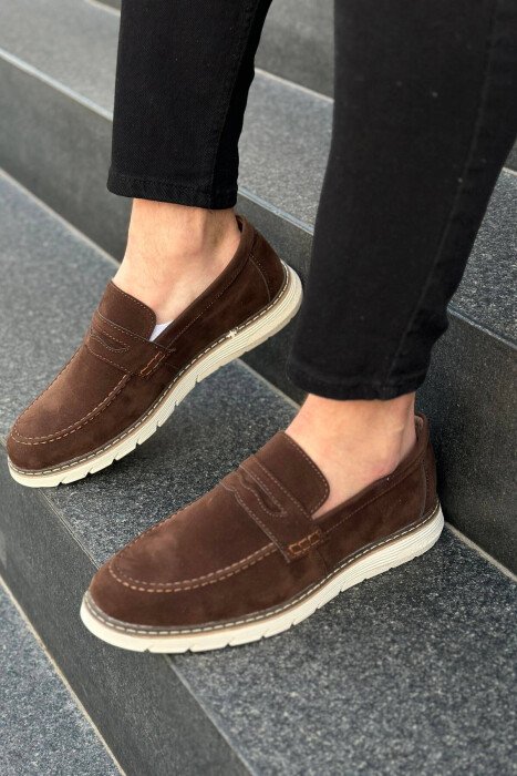 SIMPLE ONE COLOR MAN SHOES BROWN/KAFE - KLAUDIO FASHION