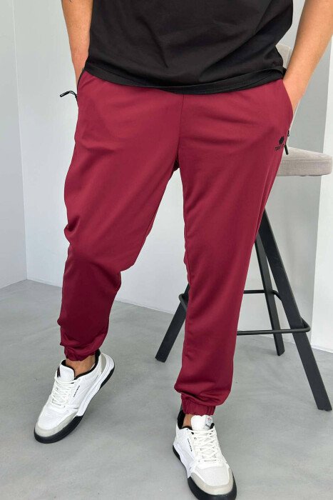 SIMPLE ONE COLOR MAN SWEATPANTS BURGUNDY/VISHNJE - KLAUDIO FASHION