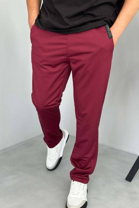 SIMPLE ONE COLOR MAN SWEATPANTS BURGUNDY/VISHNJE - KLAUDIO FASHION