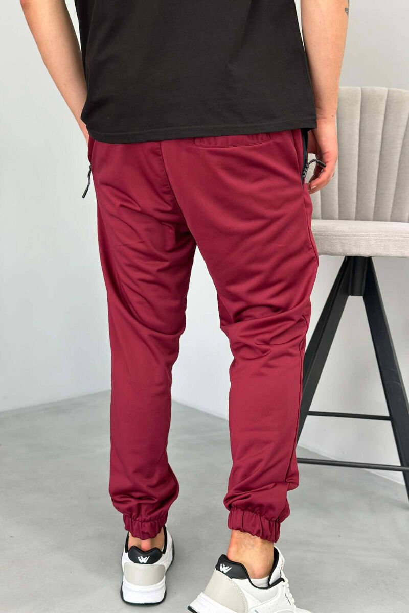 SIMPLE ONE COLOR MAN SWEATPANTS BURGUNDY/VISHNJE - 3