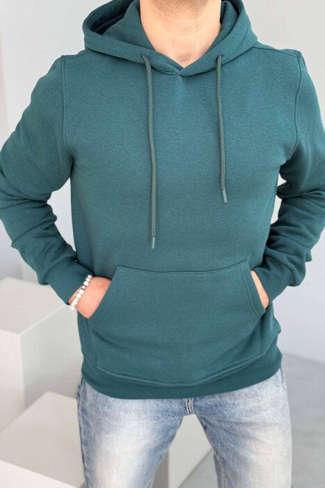 HOODIE ME PUSH PËR MESHKUJ NË NGJYRË GUR KALI - KLAUDIO FASHION