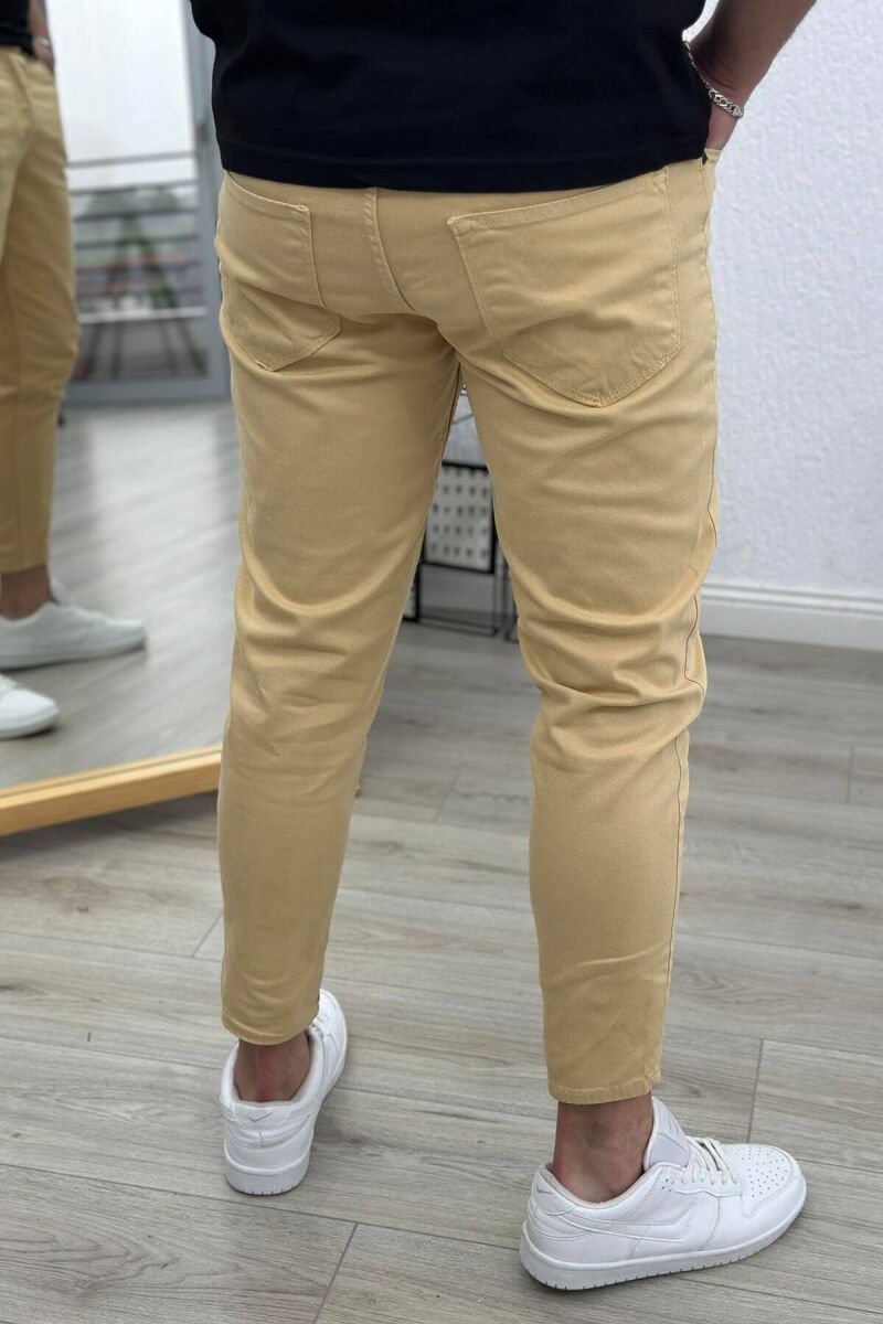 SIMPLE ONE COLOR MEN JEANS BEIGE/BEZHE - 3