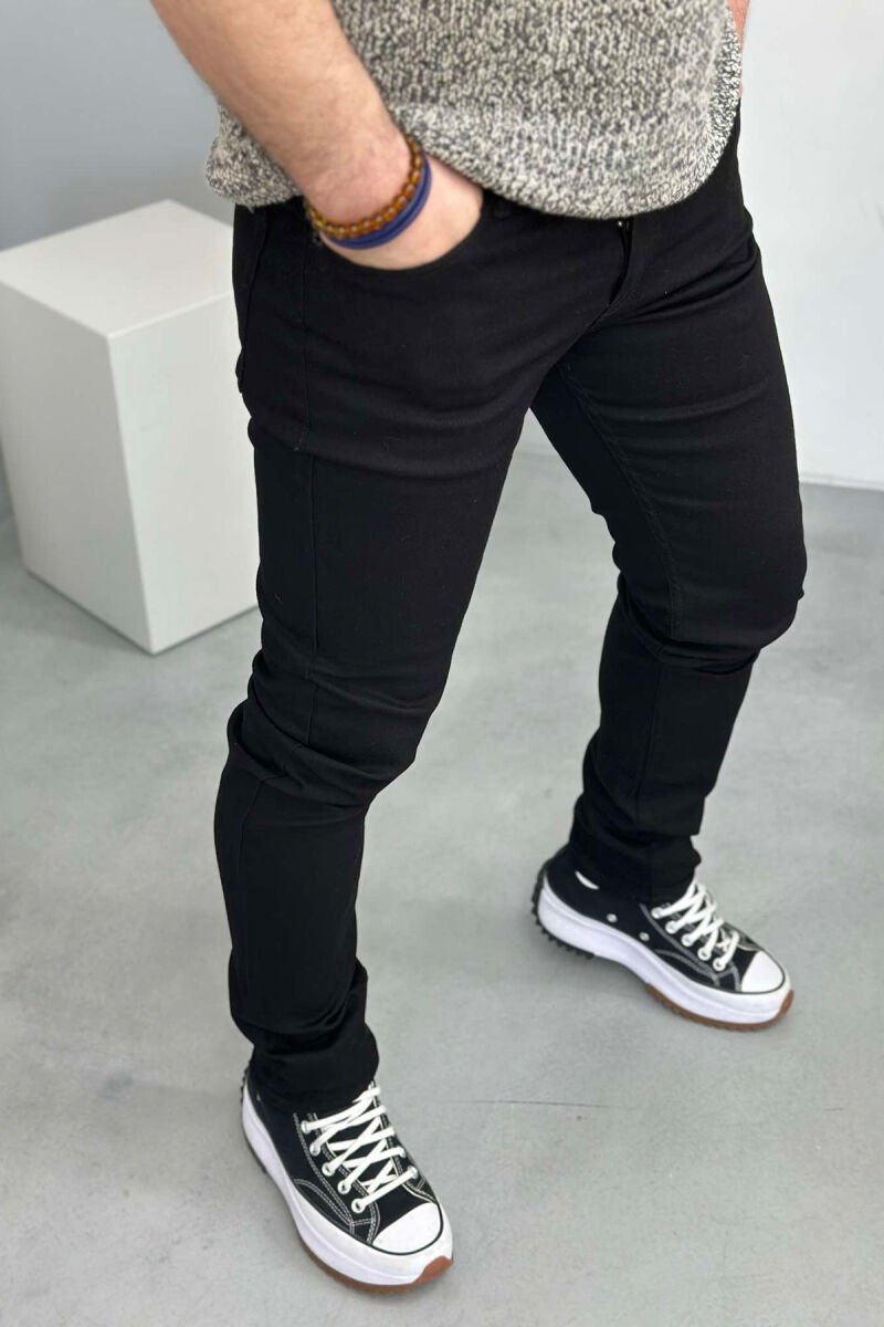 SIMPLE ONE COLOR MEN JEANS BLACK/ E ZEZE - 2