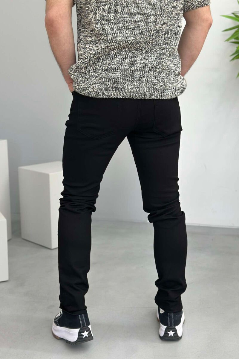 SIMPLE ONE COLOR MEN JEANS BLACK/ E ZEZE - 4