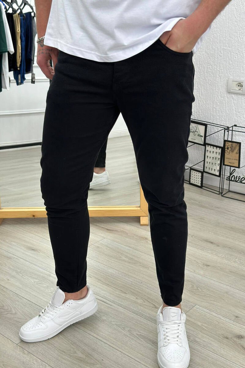 SIMPLE ONE COLOR MEN JEANS BLACK/ E ZEZE - 1
