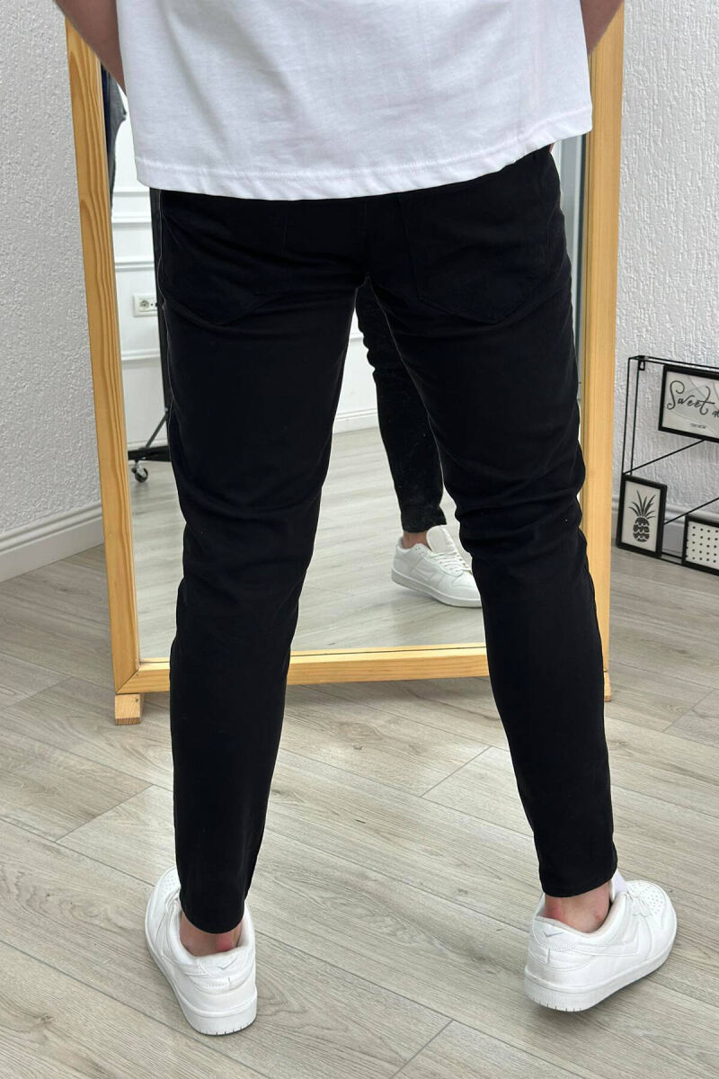SIMPLE ONE COLOR MEN JEANS BLACK/ E ZEZE - 3
