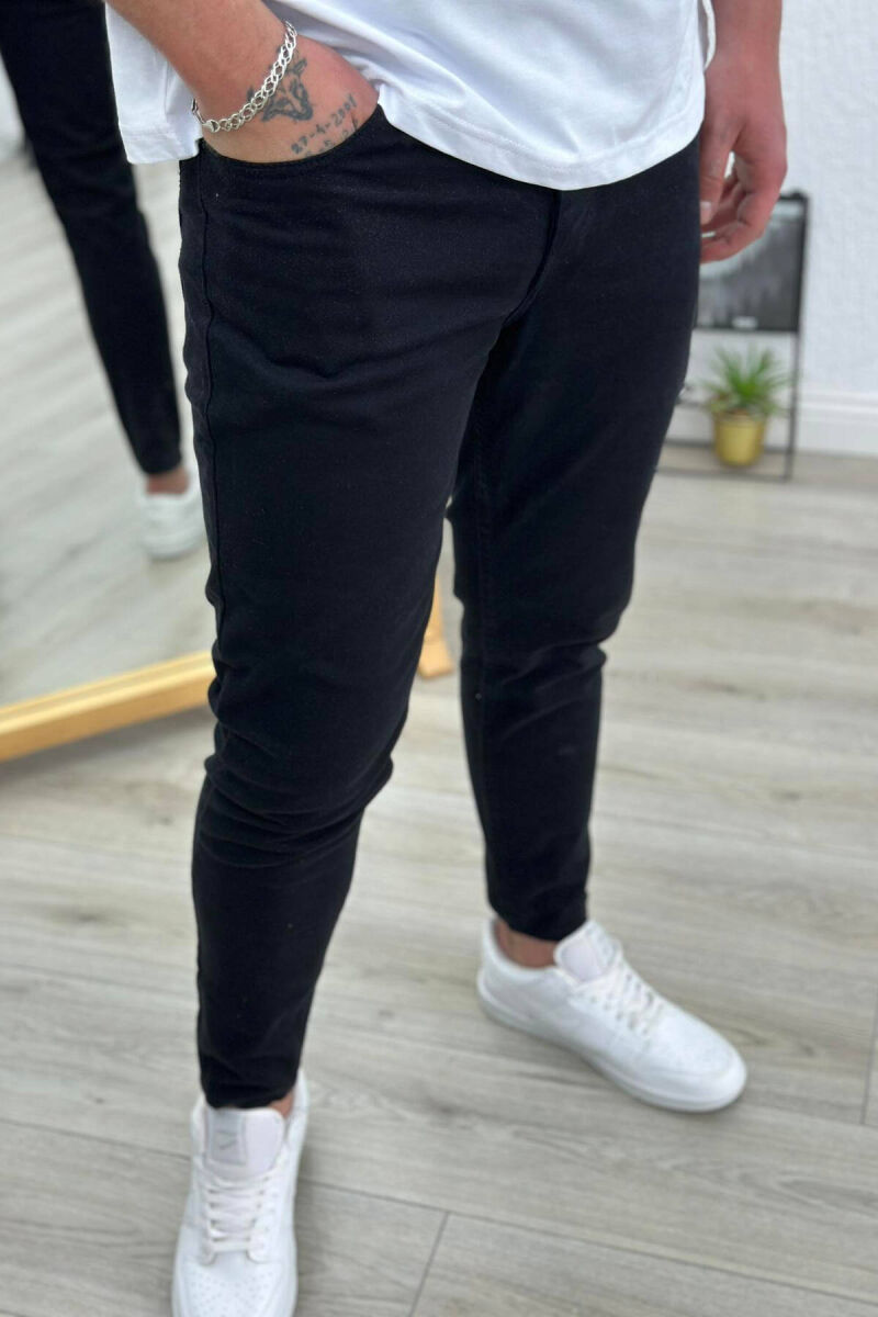 SIMPLE ONE COLOR MEN JEANS BLACK/ E ZEZE - 4