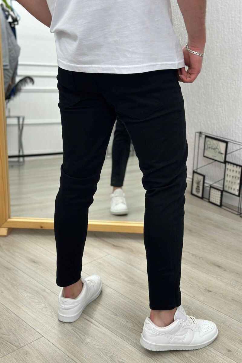 SIMPLE ONE COLOR MEN JEANS BLACK/ E ZEZE - 3