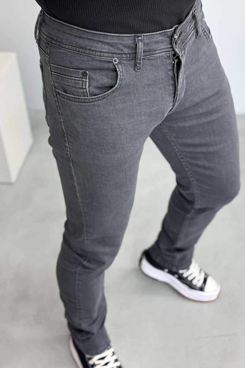 SIMPLE ONE COLOR MEN JEANS GREY/GRI - 2