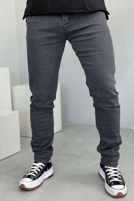 SIMPLE ONE COLOR MEN JEANS GREY/GRI - 1