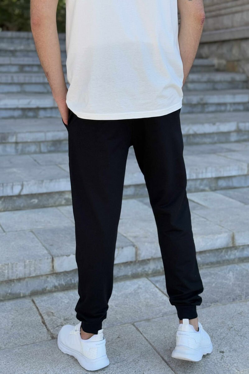SIMPLE ONE COLOR MEN JOGGERS BLACK/ E ZEZE - 4