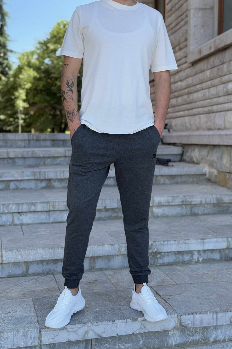SIMPLE ONE COLOR MEN JOGGERS DARK GREY/GEE - 2