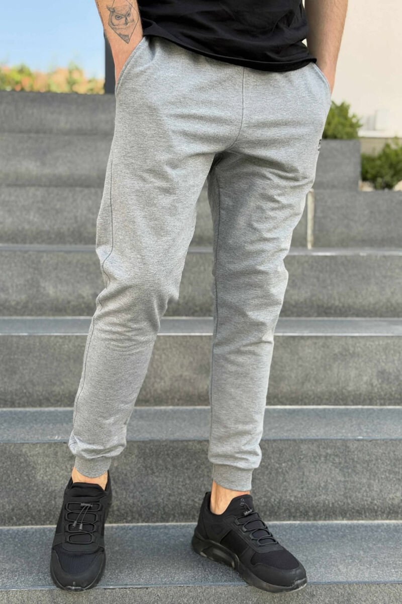 SIMPLE ONE COLOR MEN JOGGERS GREY/GRI - 3