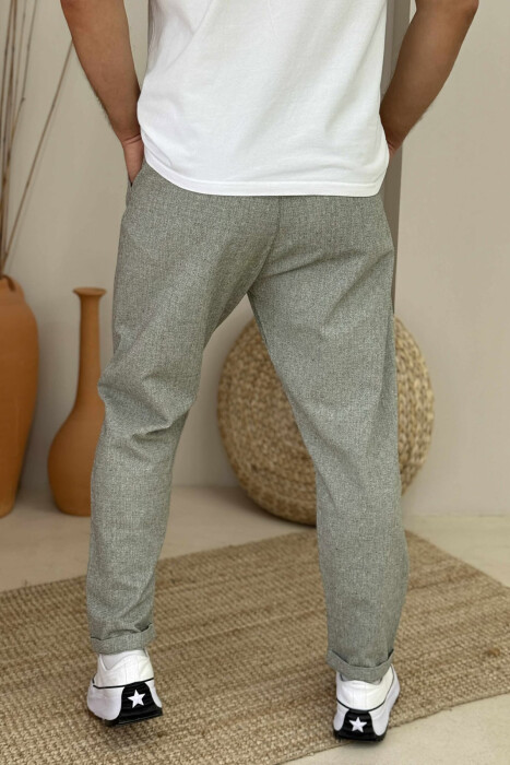SIMPLE ONE COLOR MEN PANTS GREY/GRI - 2