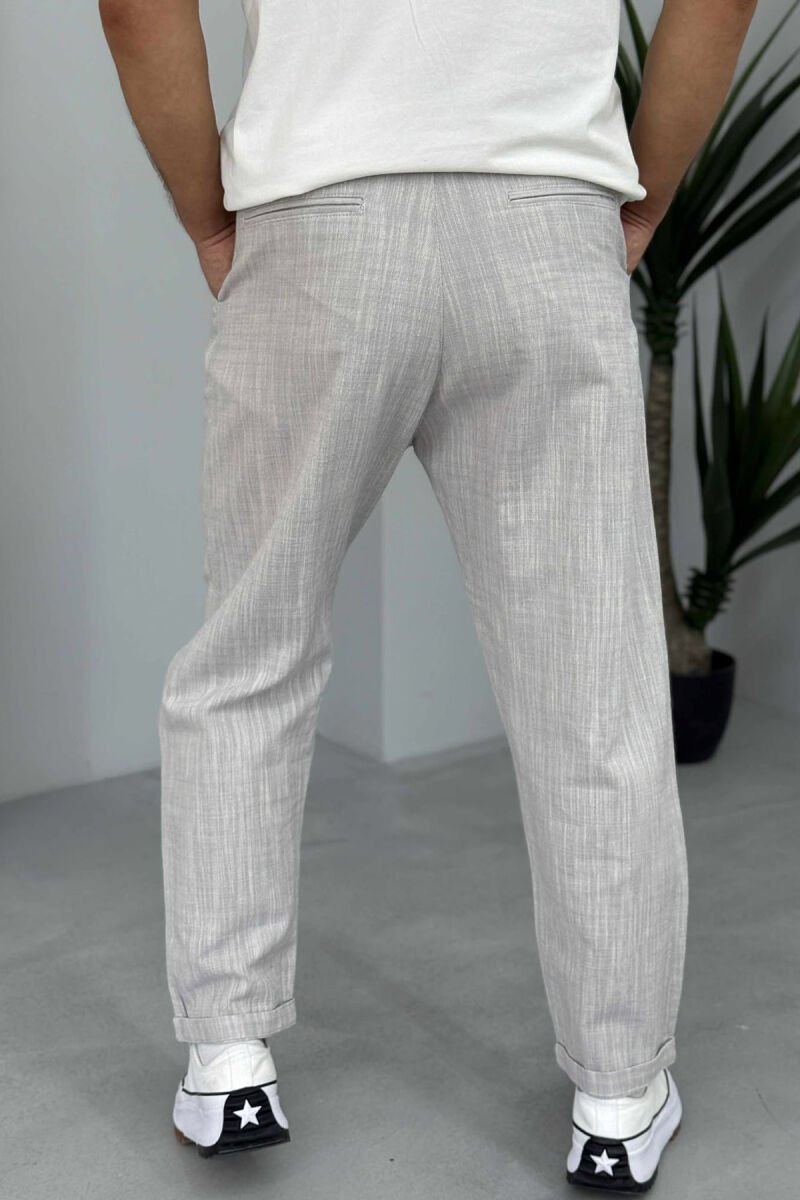 SIMPLE ONE COLOR MEN PANTS LIGHT GREY/GZ - 3