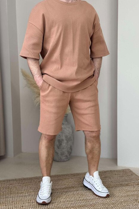 SIMPLE ONE COLOR MEN SET DARK BEIGE/BEZHE ERRET - 1