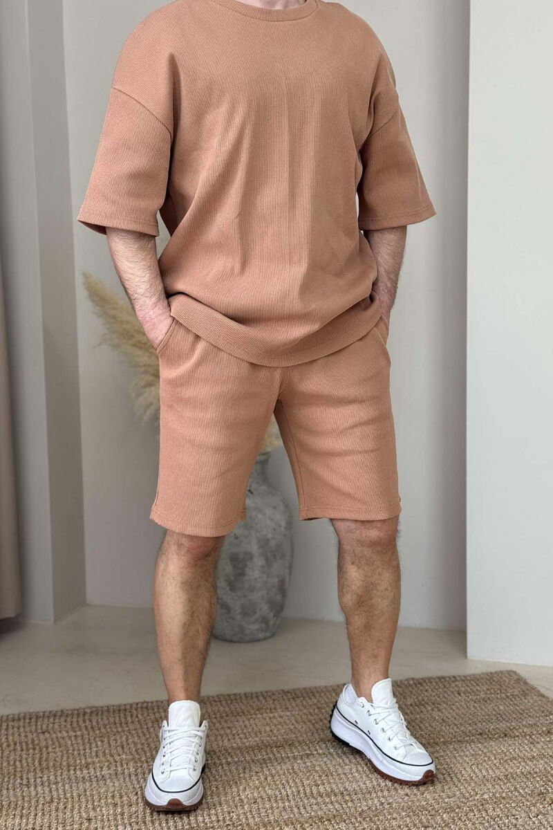 SIMPLE ONE COLOR MEN SET DARK BEIGE/BEZHE ERRET - 1