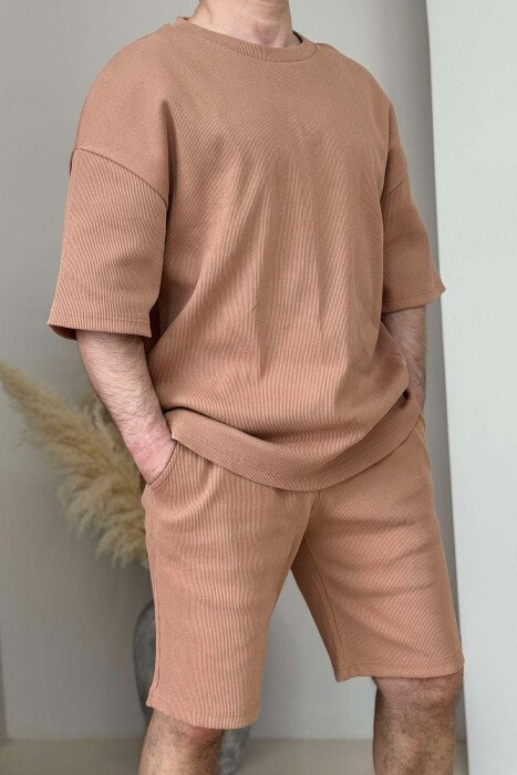 SIMPLE ONE COLOR MEN SET DARK BEIGE/BEZHE ERRET - 2