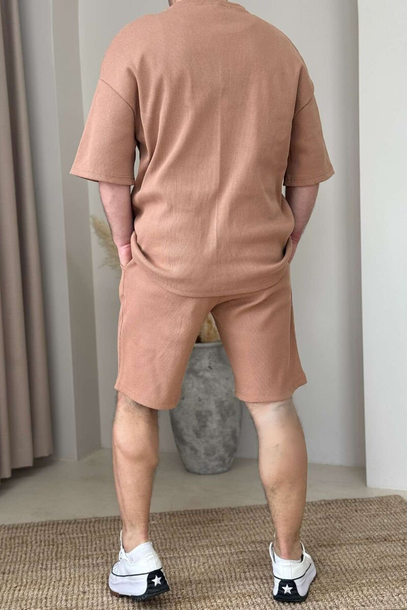 SIMPLE ONE COLOR MEN SET DARK BEIGE/BEZHE ERRET - 3
