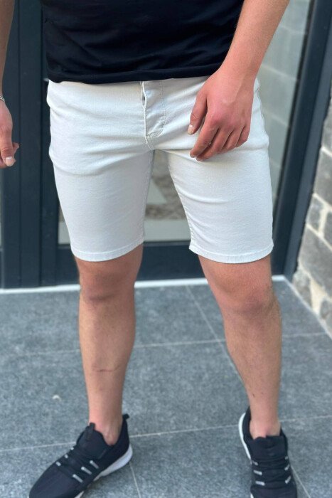 SIMPLE ONE COLOR MEN SHORT PANTS GREY/GRI - KLAUDIO FASHION