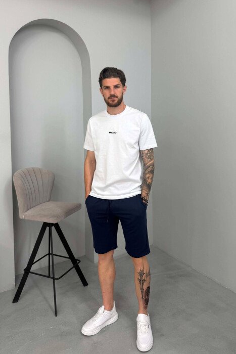 TUTA TE SHKURTRA NJE NGJYRESHE TE THJESHTA PER MESHKUJ NE NGJYRE BLU - KLAUDIO FASHION