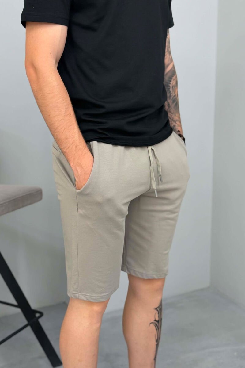 SIMPLE ONE COLOR MEN SHORT SWEATPANTS GREY/GRI - 2
